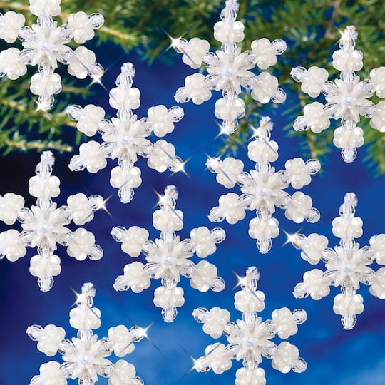 The Beadery&#xAE; 2&#x22; Mini Pearl Snowflake Holiday Beaded Ornament Kit